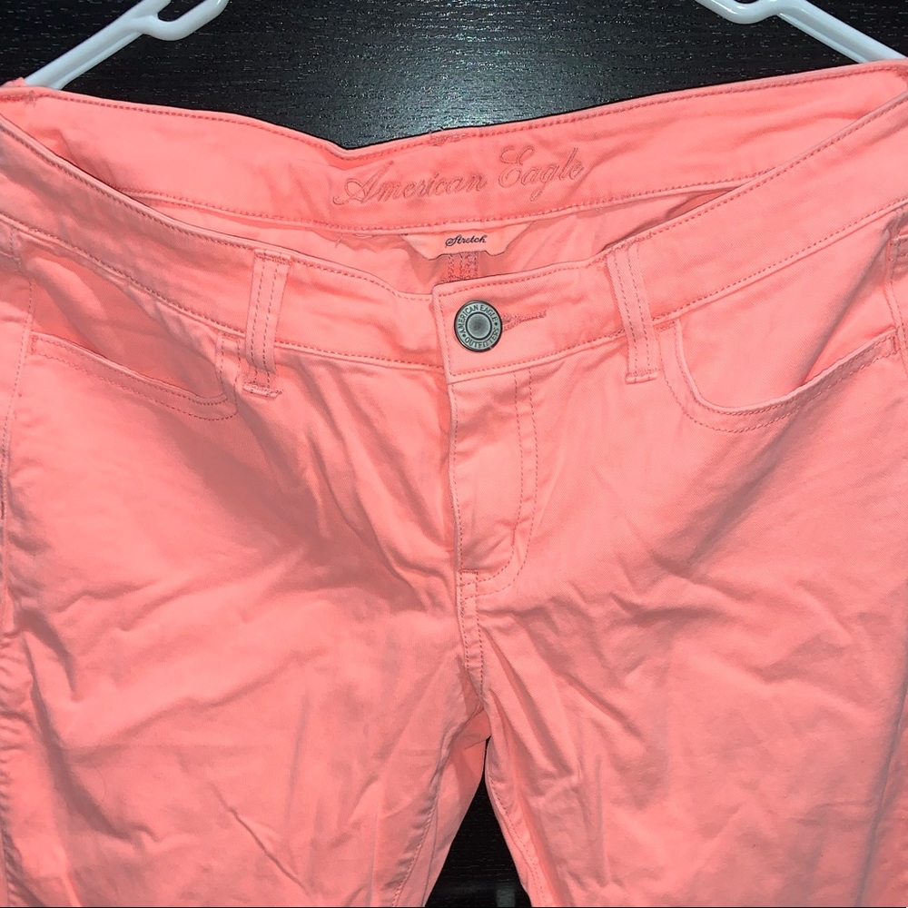 American eagle coral jeans size 8